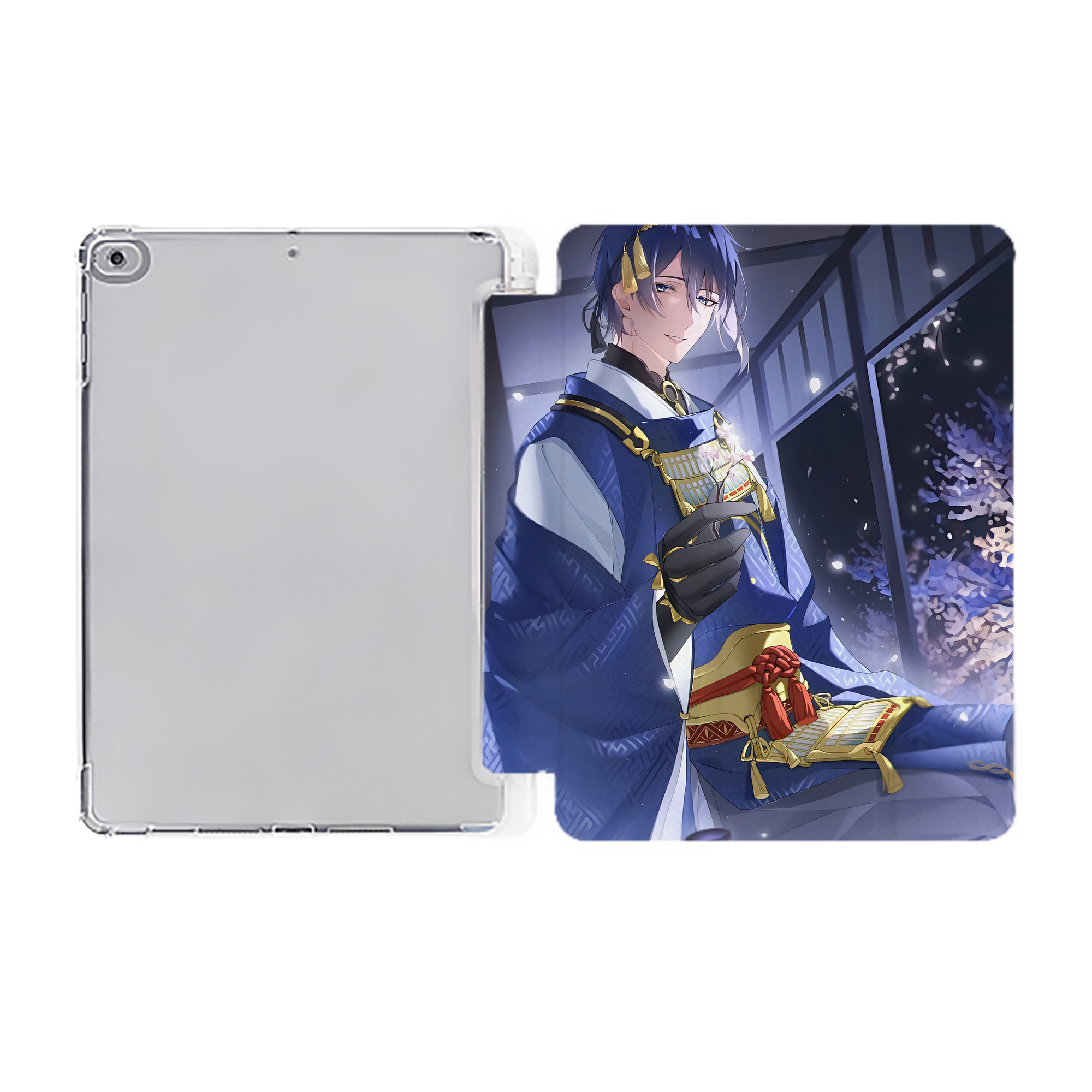 （画像用） 刀剣乱舞 Touken Ranbu IPad ケース ペン収納付き 三つ折りスタンド PUレザー×シリコン 対応機種9.5/10.5/10.9インチ
